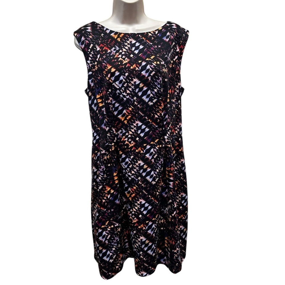 Vince Camuto sheath dress sleeveless women’s geometric w/pockets size 14